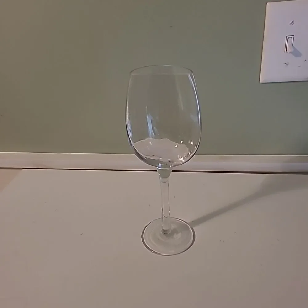 Happy Half Wine Glass